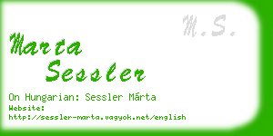 marta sessler business card